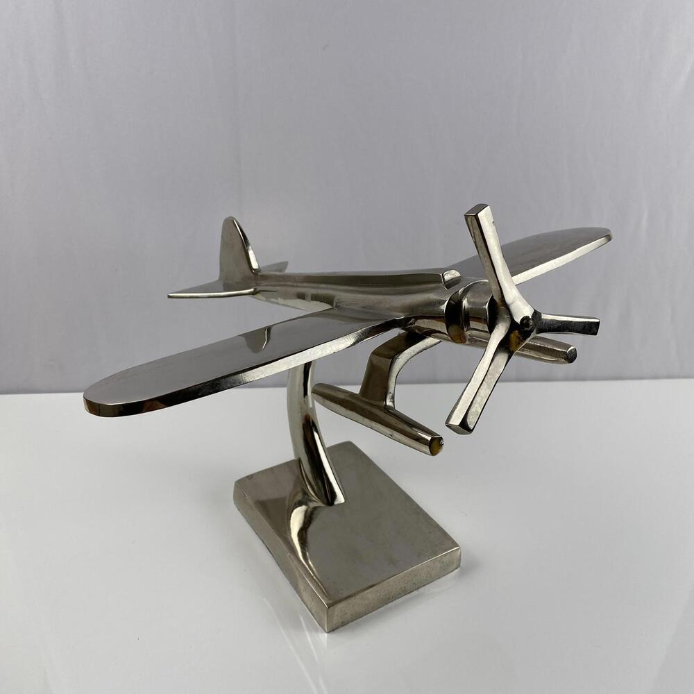 Stainless Steel Airplane Sculpture - Modern Decorative Art